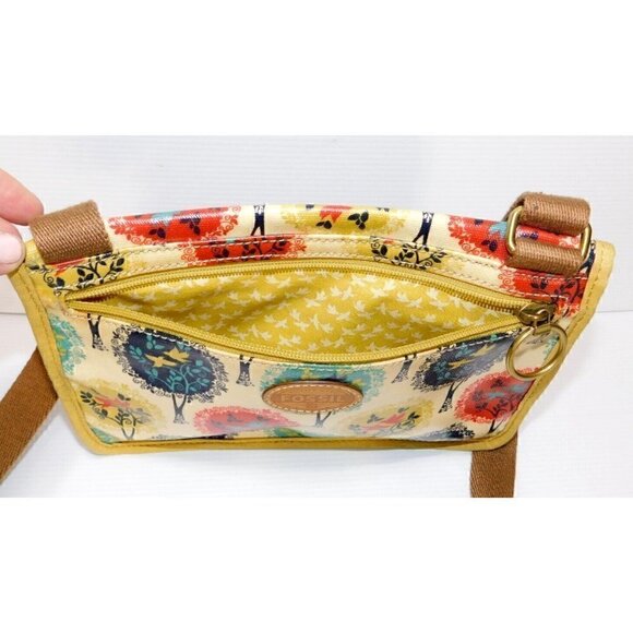 FOSSIL yellow multicolor shoulder bag, cross body, handbag, purse - Picture 3 of 8
